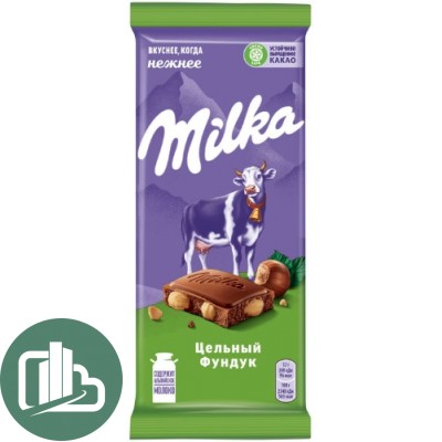 Милка 80гр цельный фундук 1/19 (РФ)