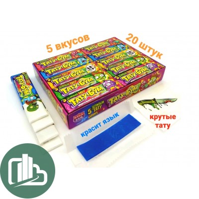 Ж/резинка ТАТУ-БУМ ЗОМБИ ТАТУ (Красит язык)ассорти 12,5гр 1/20 (30)