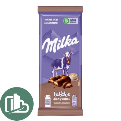 Милка Баблс 87гр Пористый Капучино 1/16 (РФ)