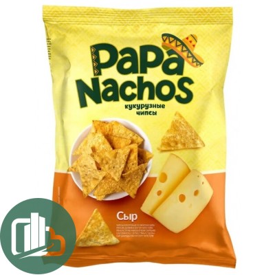 Чипсы "Happy Corn" 75гр Кукурузные Papa Nachos Сыр 1/15