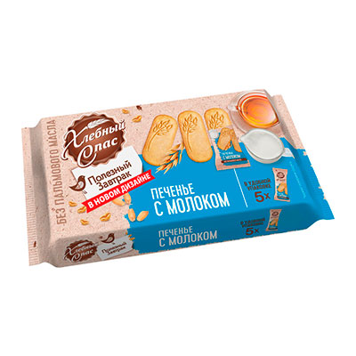 Хлебный спас Печенье топленое молоко 160гр  1/10