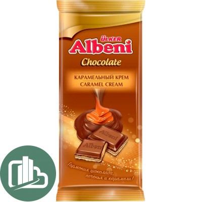 Albeni Шоколадная плитка 85гр Карамельный крем 1/15