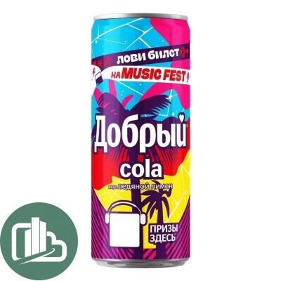Напиток "Добрый" 0,33л ж/б 1/12 Кола ледяной лимон