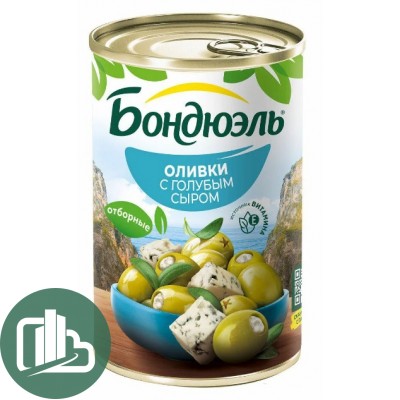 Бондюэль Оливки б/к С Голубым Сыром 300гр 1/12