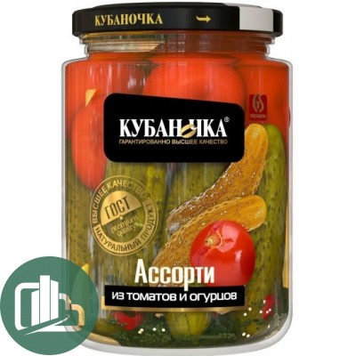 КУБАНОЧКА Ассорти (Огурцы и Томат) 1800гр 1/6