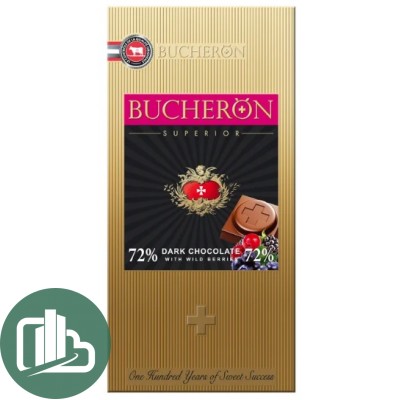 BUCHERON 100гр КАРТОН Горький шоколад с лесными ягодами 1/10 ЗОЛОТОЙ