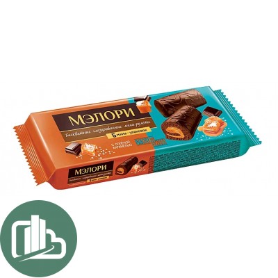 Яшкино Мини-рулет глазир. Мэлори 200гр Соленая Карамель 1/15