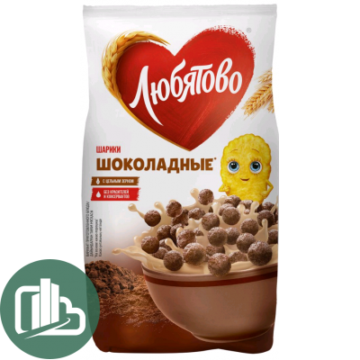 Готовый завтрак Шоколадные Шарики Любятово 200гр 1/10