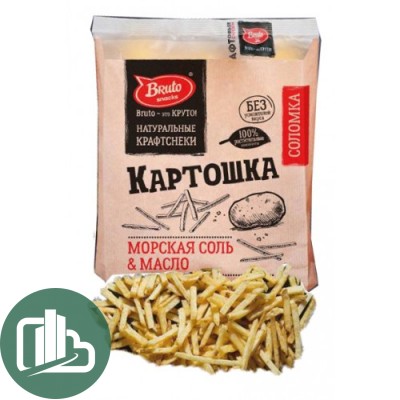 Бруто картошка соломка  с морской солью 90гр 1/16