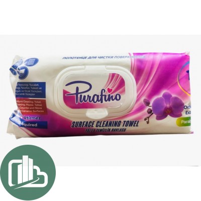 Полотенце для чис.поверх. 100шт 1/12 Purafino с ароматом орхидеи