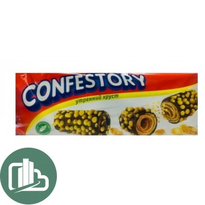 Вафельные рулетки CONFESTORY глазированные с кукурузными хлопьями 120гр 1/20