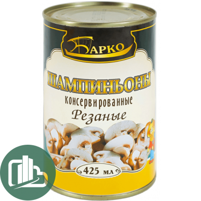 БАРКО Грибы Шампиньоны Резаные ж/б 425мл 1/24