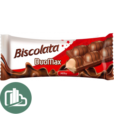 Вафли BISCOLATA DUOMAX с молочный начинкой 44гр 1/12