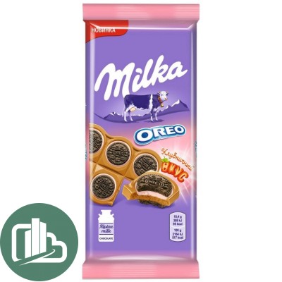 Милка 92гр со вукусом клубники OREO 1/16 (РФ)