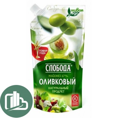 Майонез СЛОБОДА оливковый 230гр 1/25 дой-пак