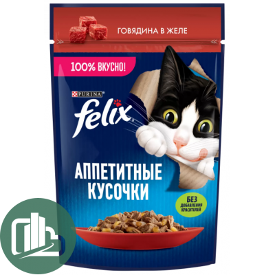 FELIX 75г  Аппетитные кусочки в желе 1/26 Говядина