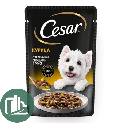 ЦЕЗАРЬ Корм для собак 85гр в соусе 1/28