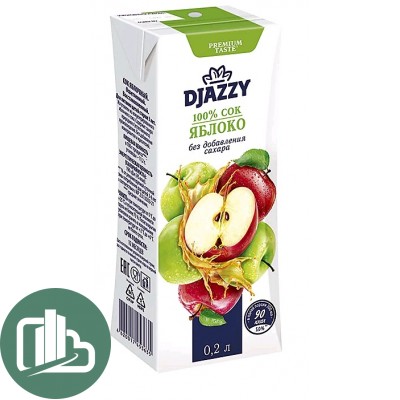 Сок Яблочный DJAZZY 0.2л 1/27