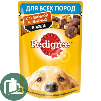 Корм для собак ПЕДИГРИ Телятина с печенью в желе 85гр 1/28