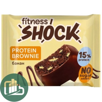 Протеиновый батончик Shok 50гр Бисквит Брауни Банановый 1/12