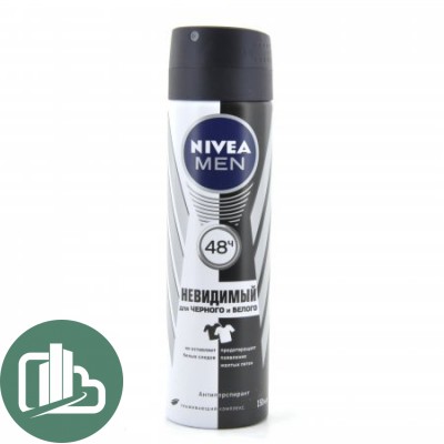 Дезодорант Nivea Men чёрное и белое невидимый 48ч 150мл 