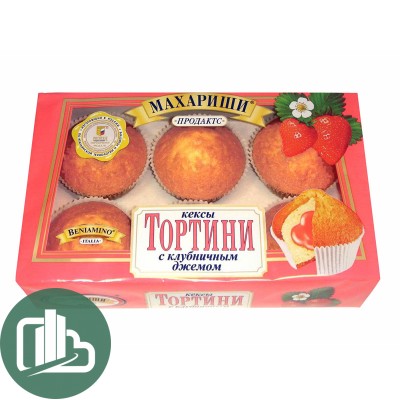 Тортини кекс 200 гр. Клубничный джем 1/16 Махариши
