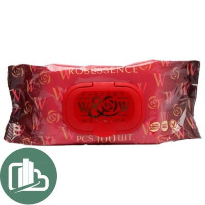 Влажные салфетки W/W ROSESSENCE PARFUME 100шт 1/10