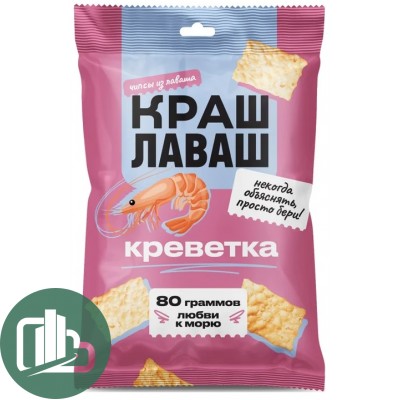 Чипсы из лаваша "Краш Лаваш" 80гр Креветка 1/24