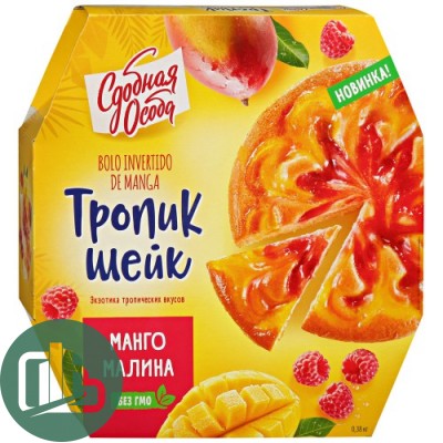 Пирог Тропик Шейк Манго-Малина 380гр  1/8 (Черемушки)