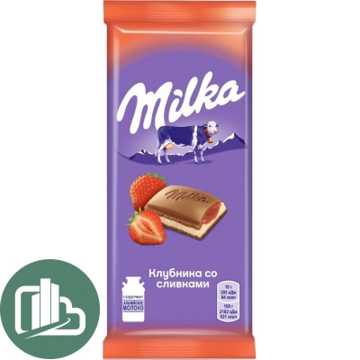 Милка 80гр Клубника со сливками 1/20 (РФ)