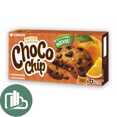 Печенье ОРИОН CHOCOCHIP с тёмным шок. и апельсином 120гр 1/16