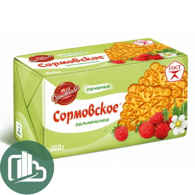 СОРМОВСКОЕ Печенье Земляничка 200гр 1/24