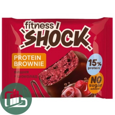 Брауни FitnesSHOCK вишня шоколад 50гр 1/12