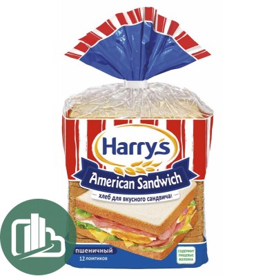 Хлеб сендвичный American 470гр Harry's 1/10