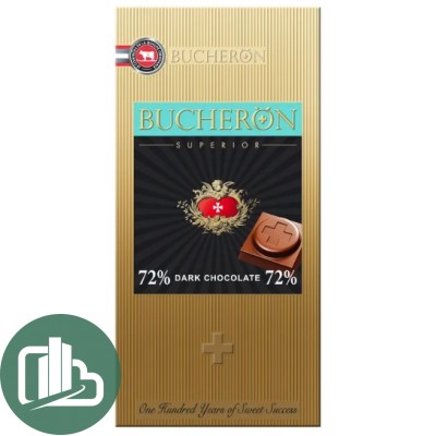 BUCHERON 100гр КАРТОН Горький шоколад 72% с миндалем 1/10 ЗОЛОТОЙ