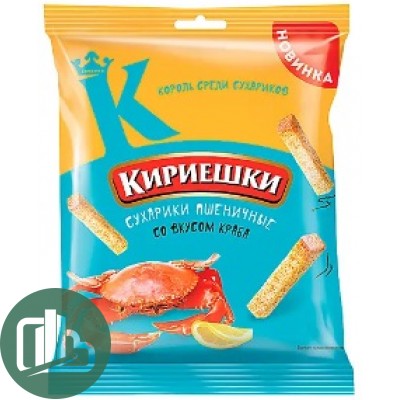 Яшкино Кириешки пшен 40гр Краб 1/60