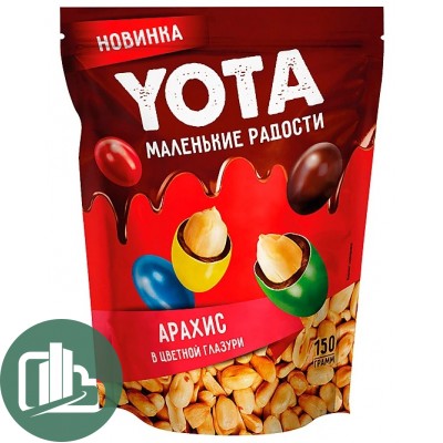 Яшкино Yota 150гр Драже Арахис в  цветной глазури 1/12