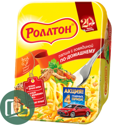 Роллтон Лапша Ролл Говяжья  по домашнему в контейнере 90гр 1/24