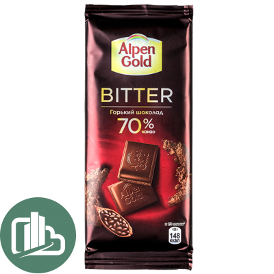 Альпен-Голд 75гр 70% Горький 1/21