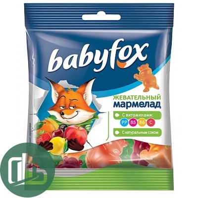 Мармелад BabyFox Бегемоты 30гр 1/90 Яшкино