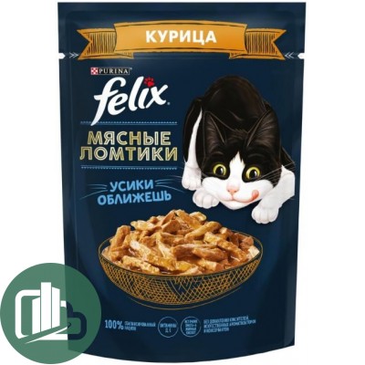 FELIX 75г Мясные ломтики Курица 1/26