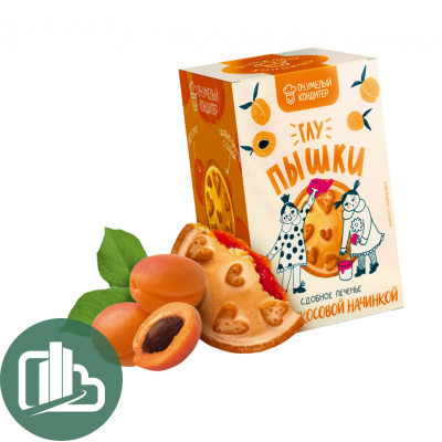 Печенье сдобное Глу-Пышки с абрикос.начинкой  200гр 1/16