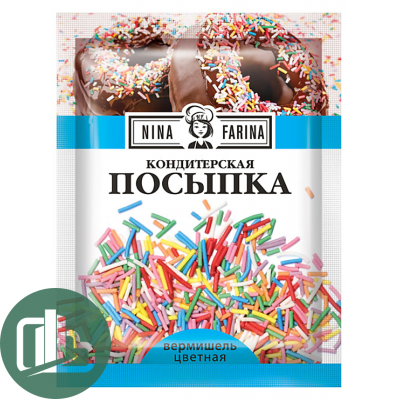 ГАЛЕРЕЯ ВКУСОВ NINA FARINA Посыпки кондитерские вермишель разноцветная микс 15гр 1/50 РРС101