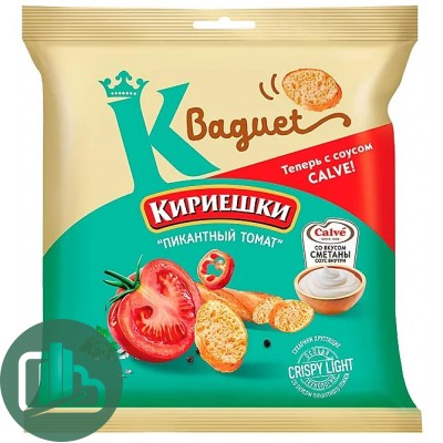 Яшкино кириешки Baguet 45гр Пикантный томат 1/28