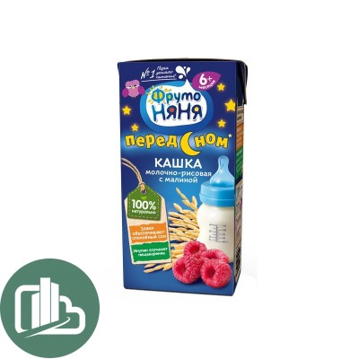 Фруто няня каша рисовая с малиной 0,2л 1/18