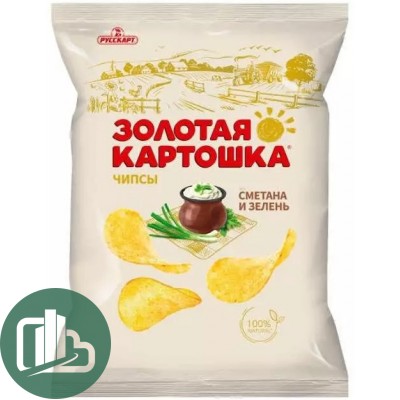Русская картошка 85гр Золотая Картошка 1/24 Сметана Зелень