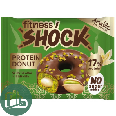 Протеиновый батончик Shok 70гр Донат Фисташка 1/9
