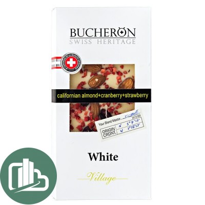 BUCHERON белый шоколад с миндалем, клюквой и клубникой 100гр 1/10