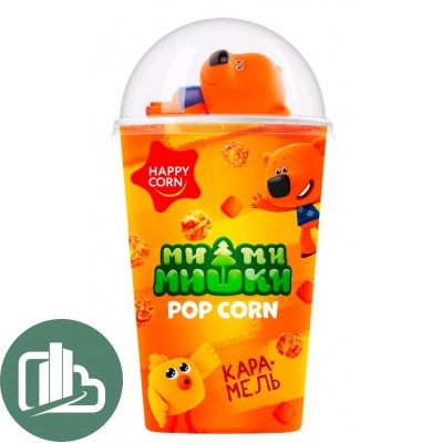 HAPPY CORN МИ-МИ МИШКИ Воздушная кукуруза в стакане Карамель 15гр 1/12