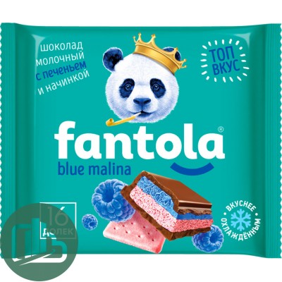 Шоколад мол. Fantola Blue Malina и печенье 60гр 1/12